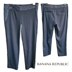 BANANA Republic Jacquard Ankle Black Side Zip Pants Size 10